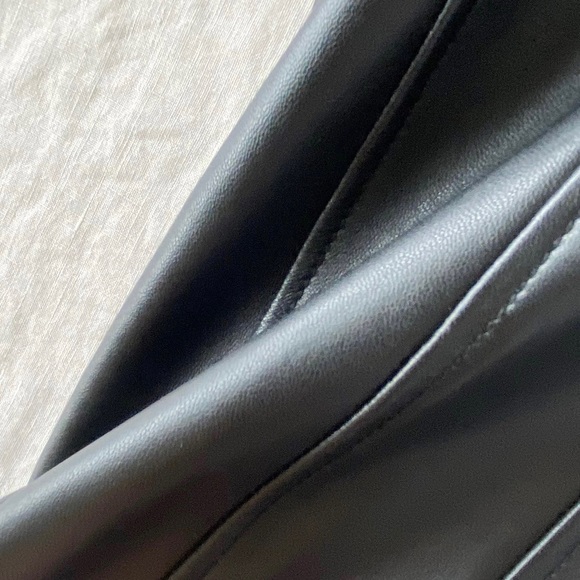 Vintage 90s y2k black leather zip up bomber jacket - Picture 7 of 8